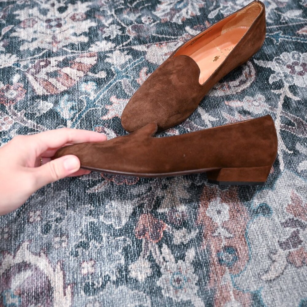 Ralph Lauren Size 6 Brown Suede Slip on Loafers - Picture 3 of 15